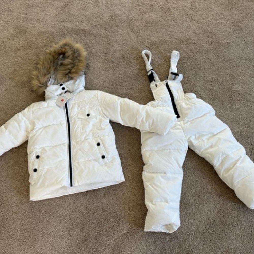 NWT JiAmy Winter Puffer Jacket & Snow Pants Kids 2-Piece Snowsuit Down Hooded